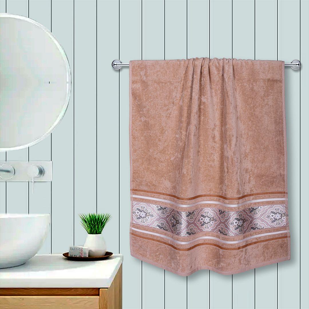 Oriental 450 GSM Cotton Towel Set Of 4 - Light Beige(2 Bath + 2 Hand Towels)