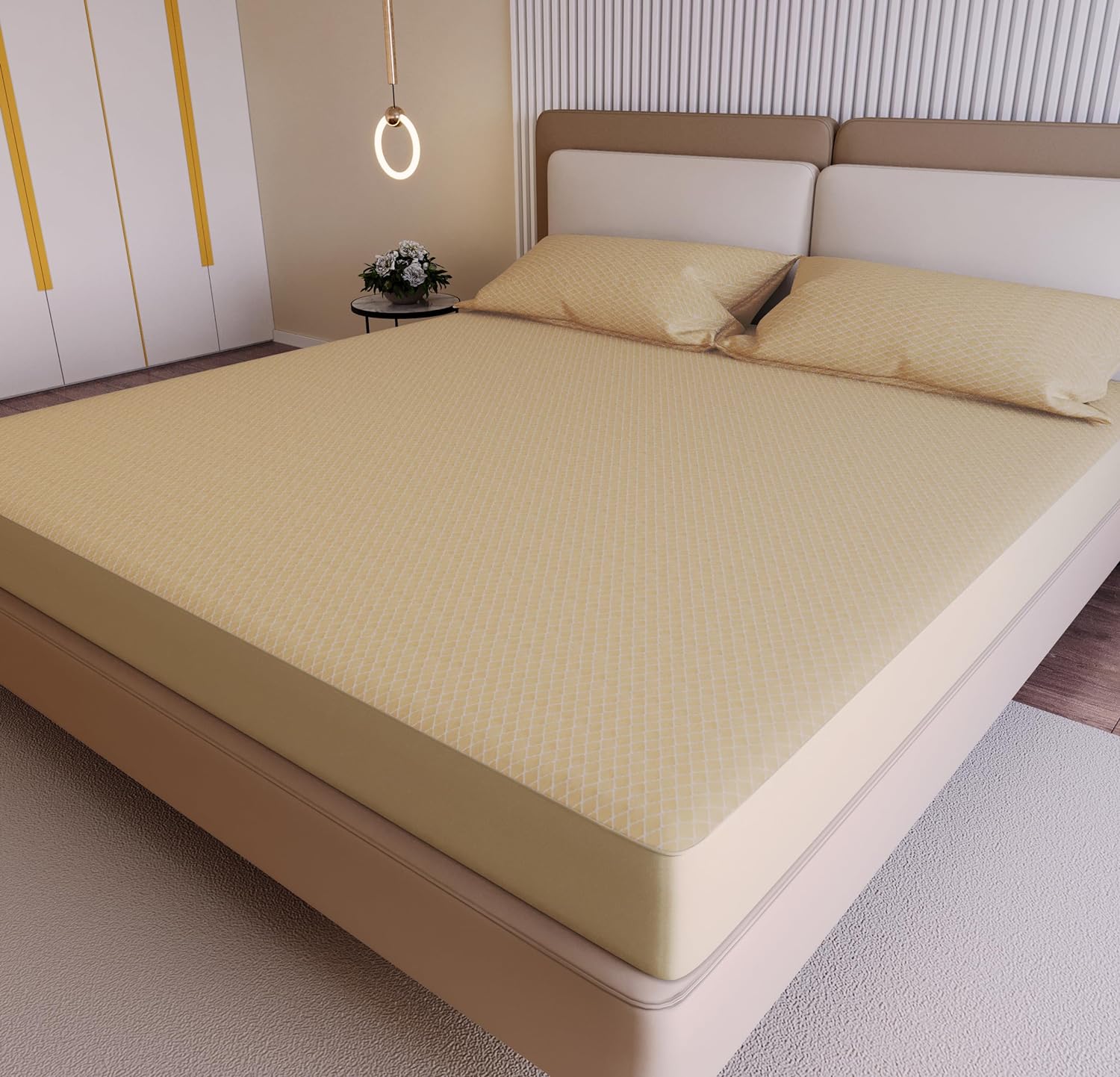 Waterproof Knitted Mattress Protector Breathable Hypoallergenic Ultra Soft Fitted Bed Protector