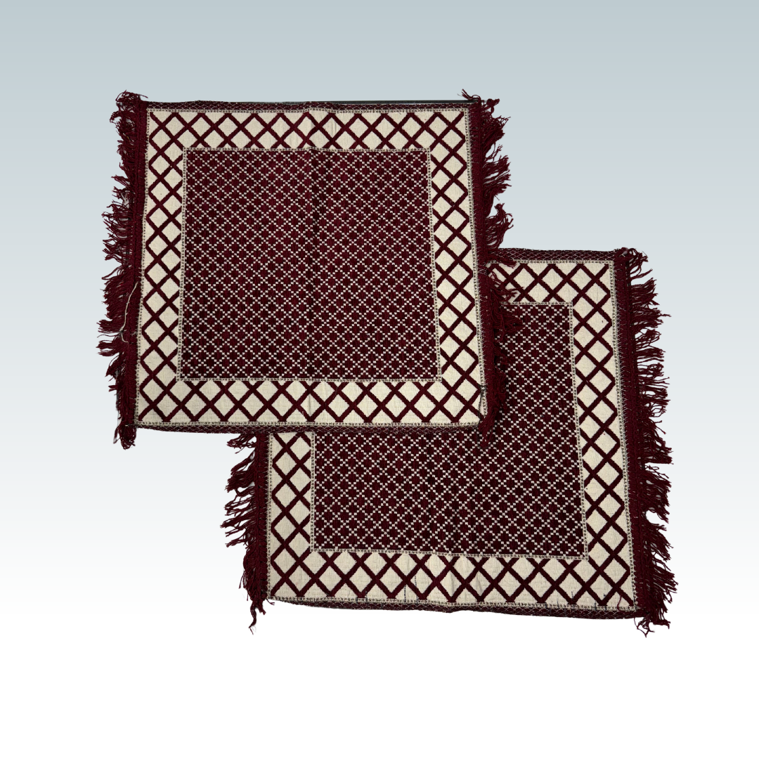 Saline Aasan Galicha Set (Maroon) 12 Aasan