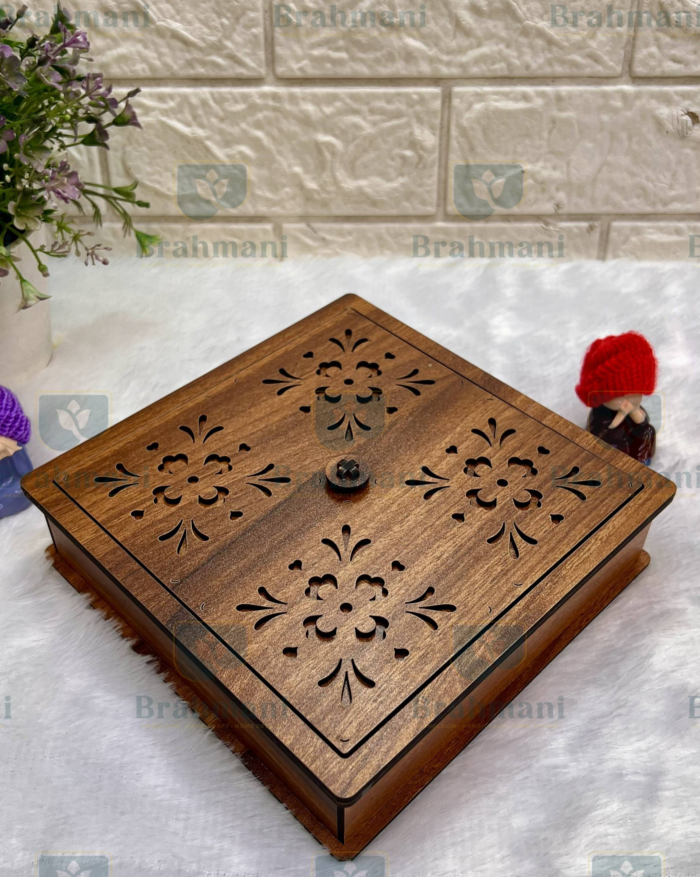 Handcrafted Traditional Wooden Dry Fruit Box - 3