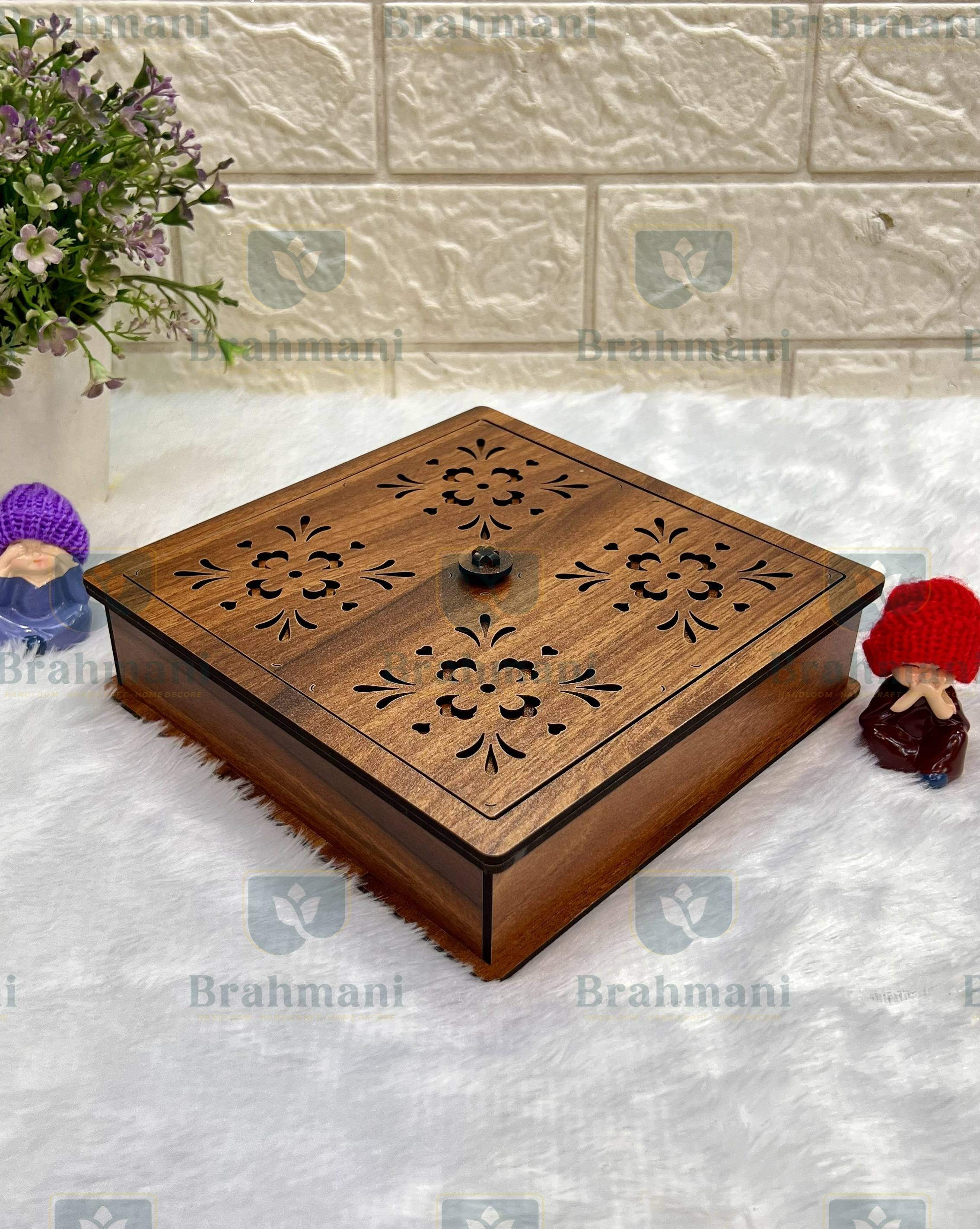 Handcrafted Traditional Wooden Dry Fruit Box - 3