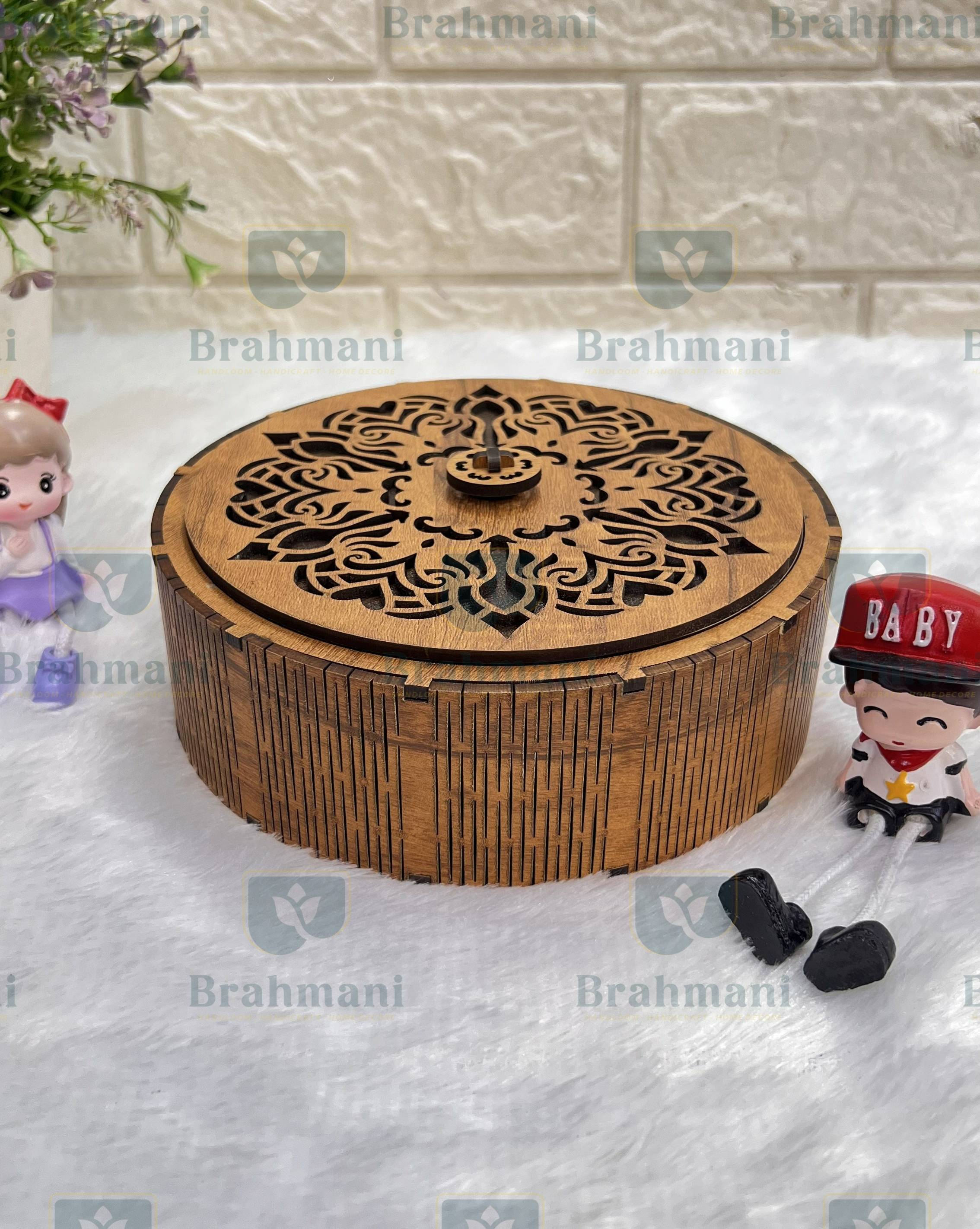 Handcrafted Traditional Wooden Dry Fruit Box - 2