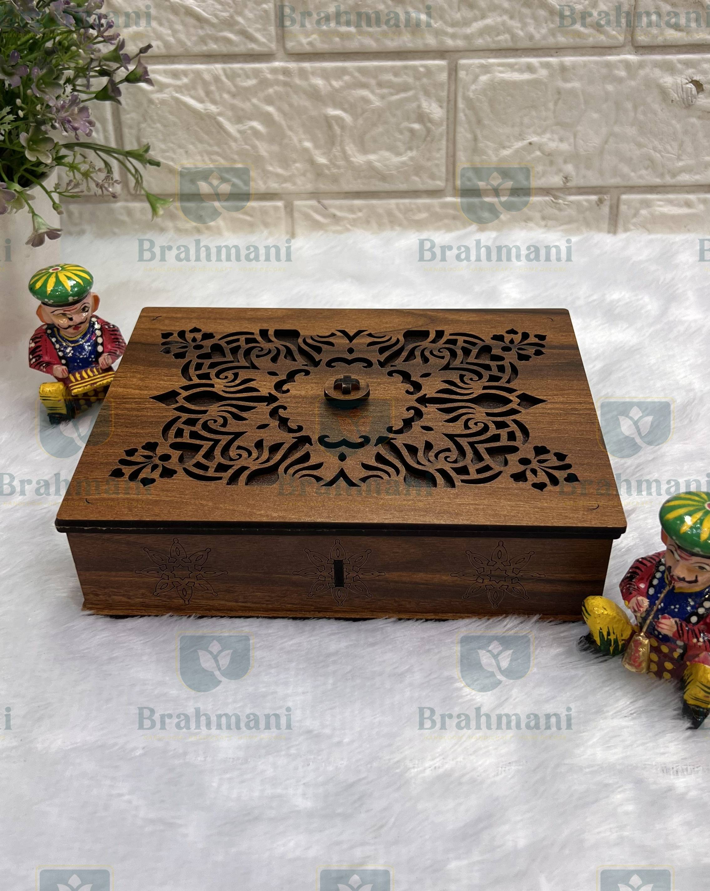 Handcrafted Traditional Wooden Dry Fruit Box - 1