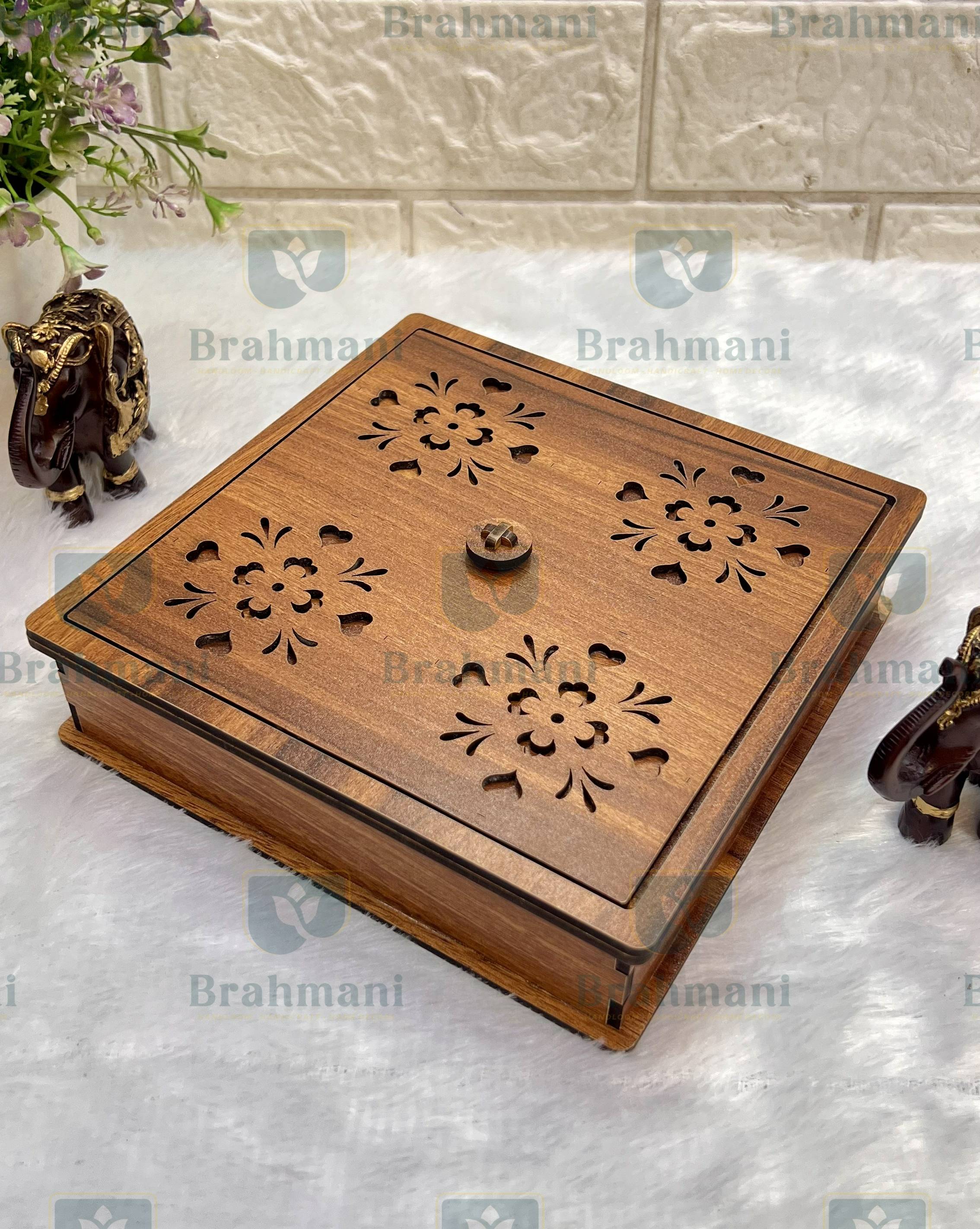 Handcrafted Traditional Wooden Dry Fruit Box - 7