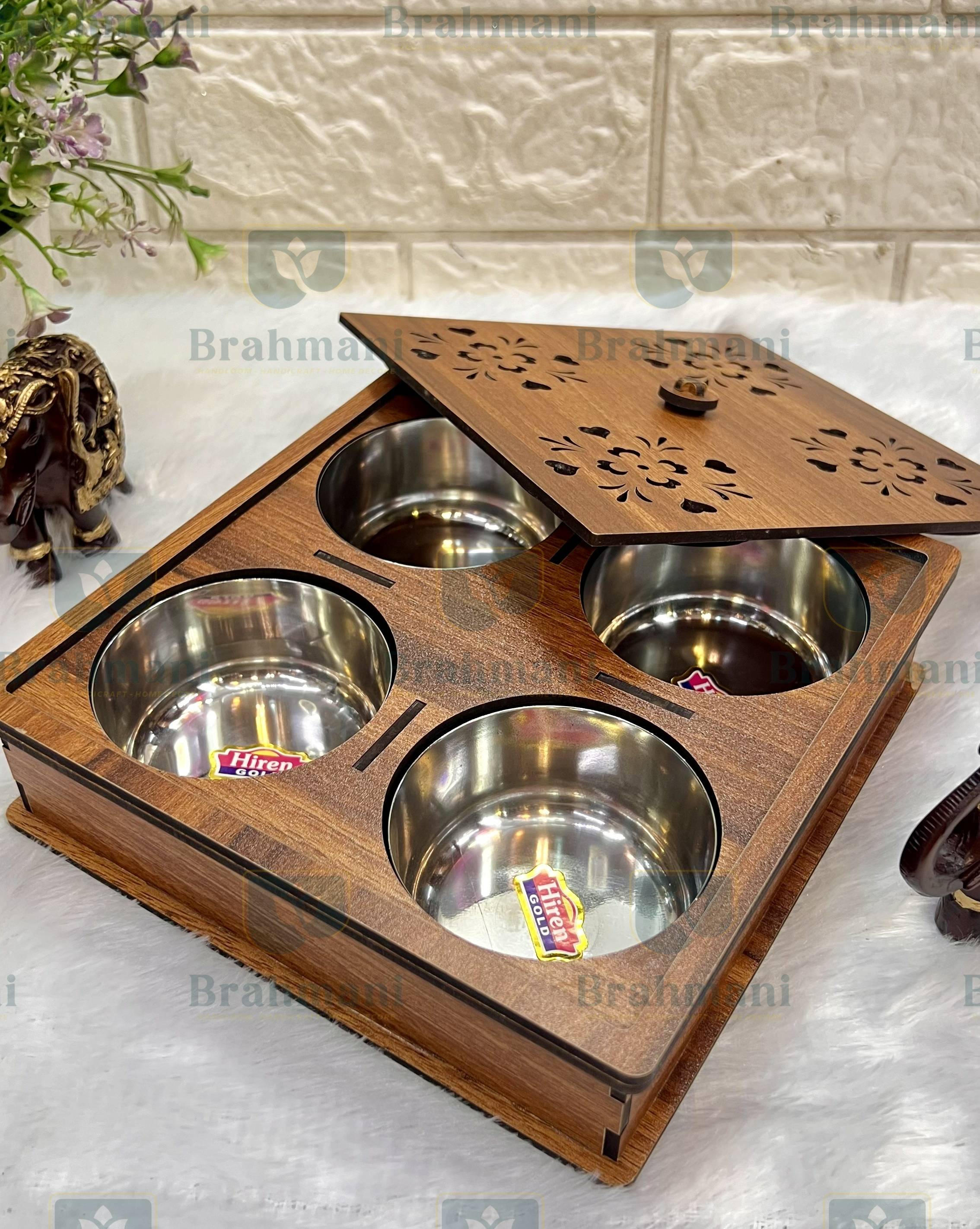 Handcrafted Traditional Wooden Dry Fruit Box - 7