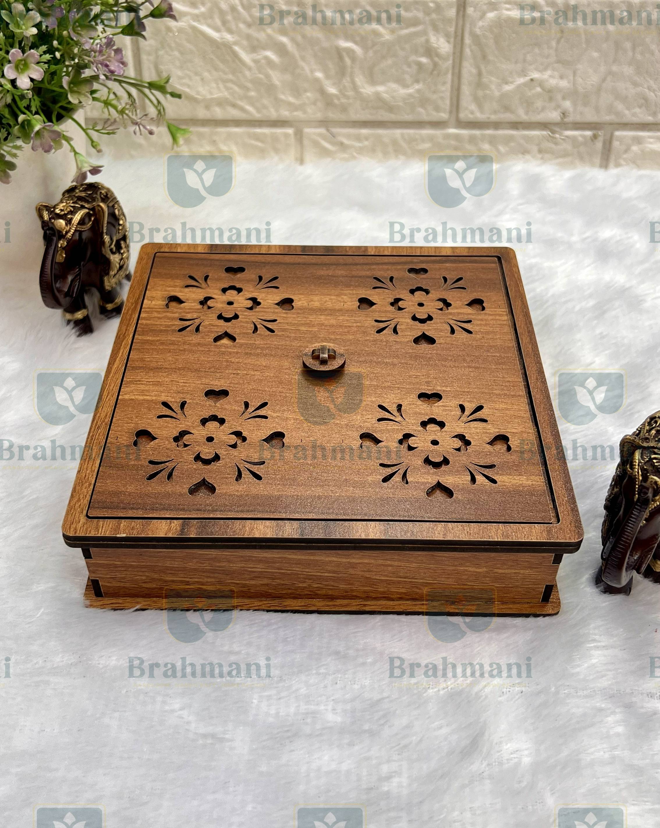 Handcrafted Traditional Wooden Dry Fruit Box - 7