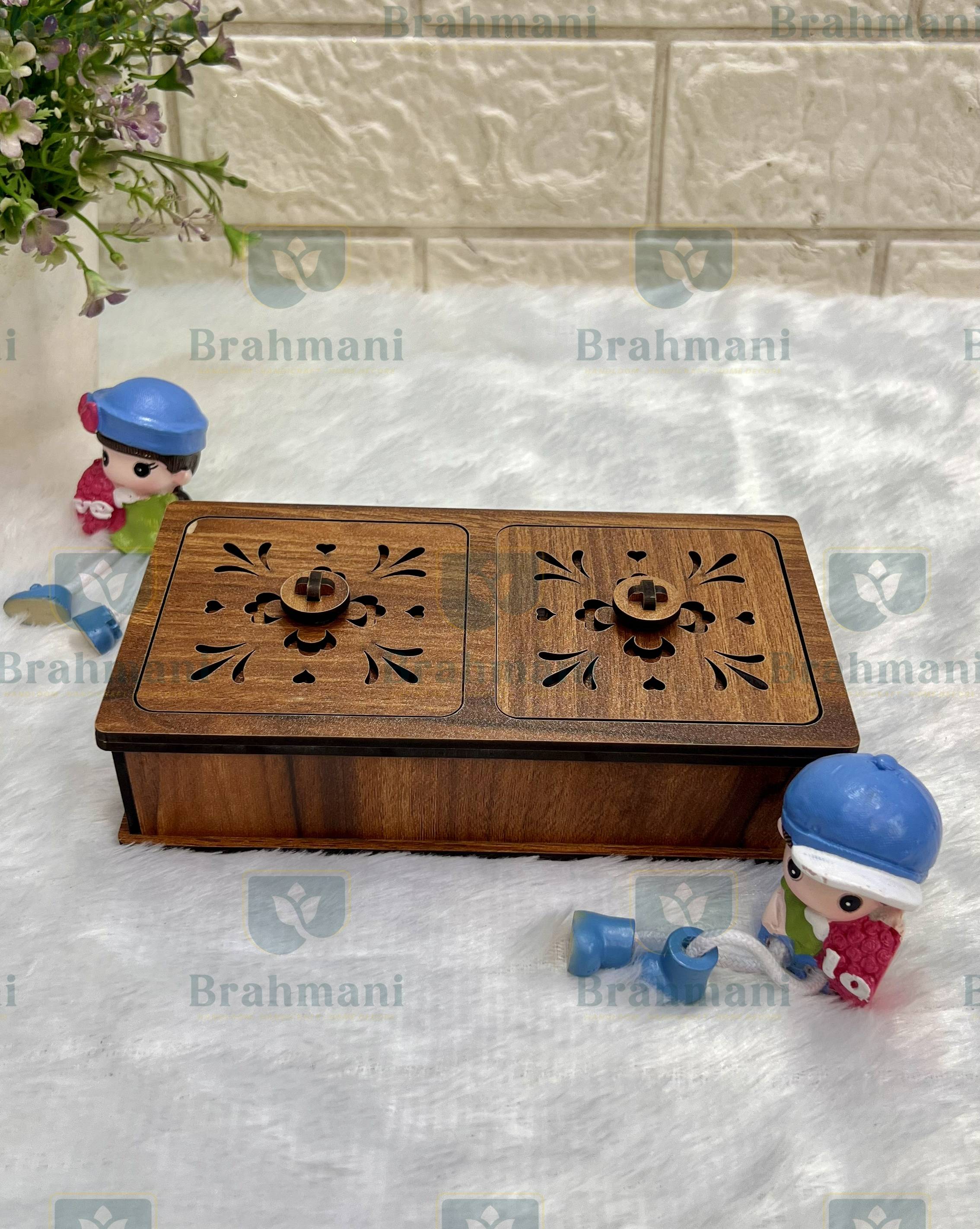 Handcrafted Traditional Wooden Dry Fruit Box - 5