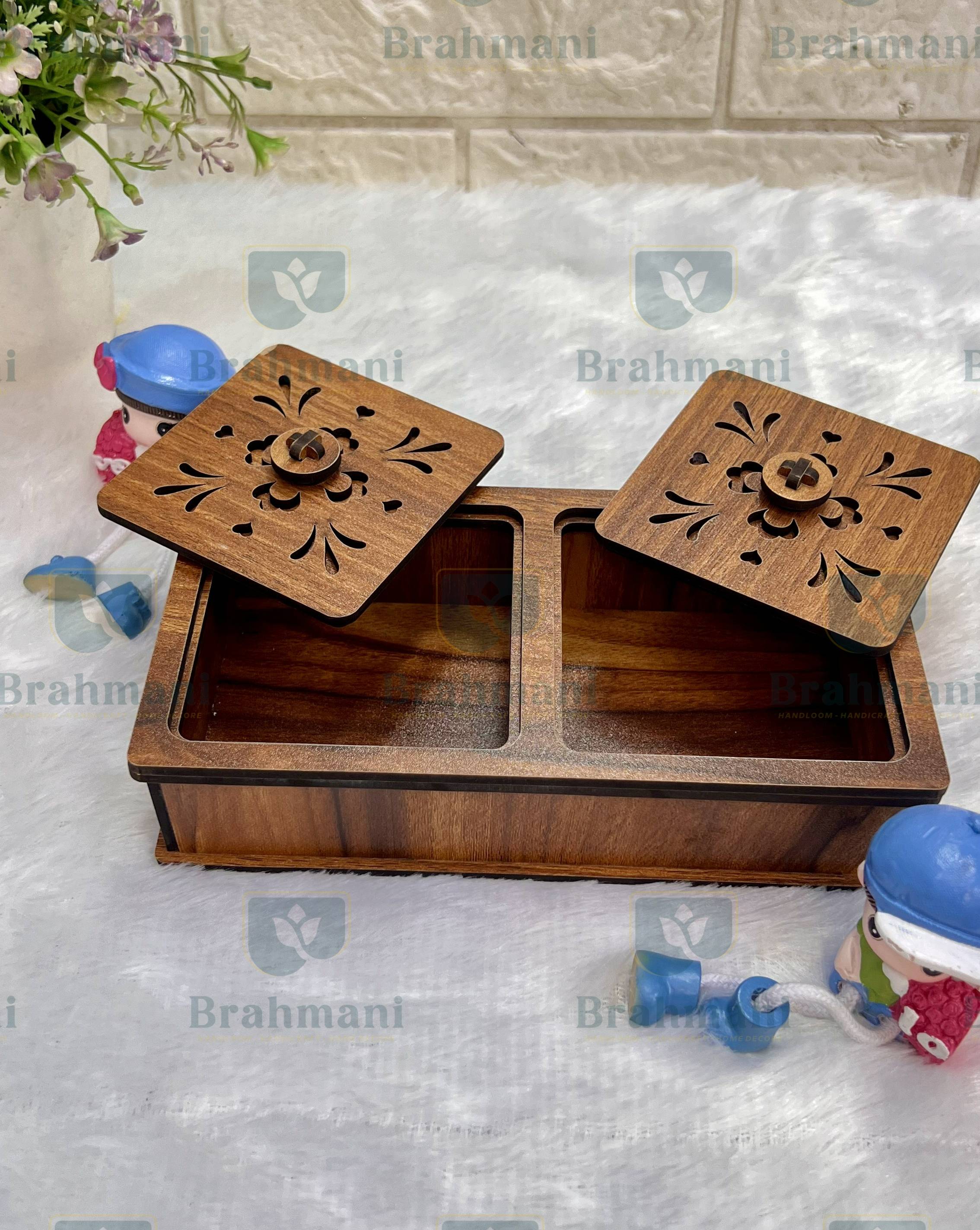 Handcrafted Traditional Wooden Dry Fruit Box - 5