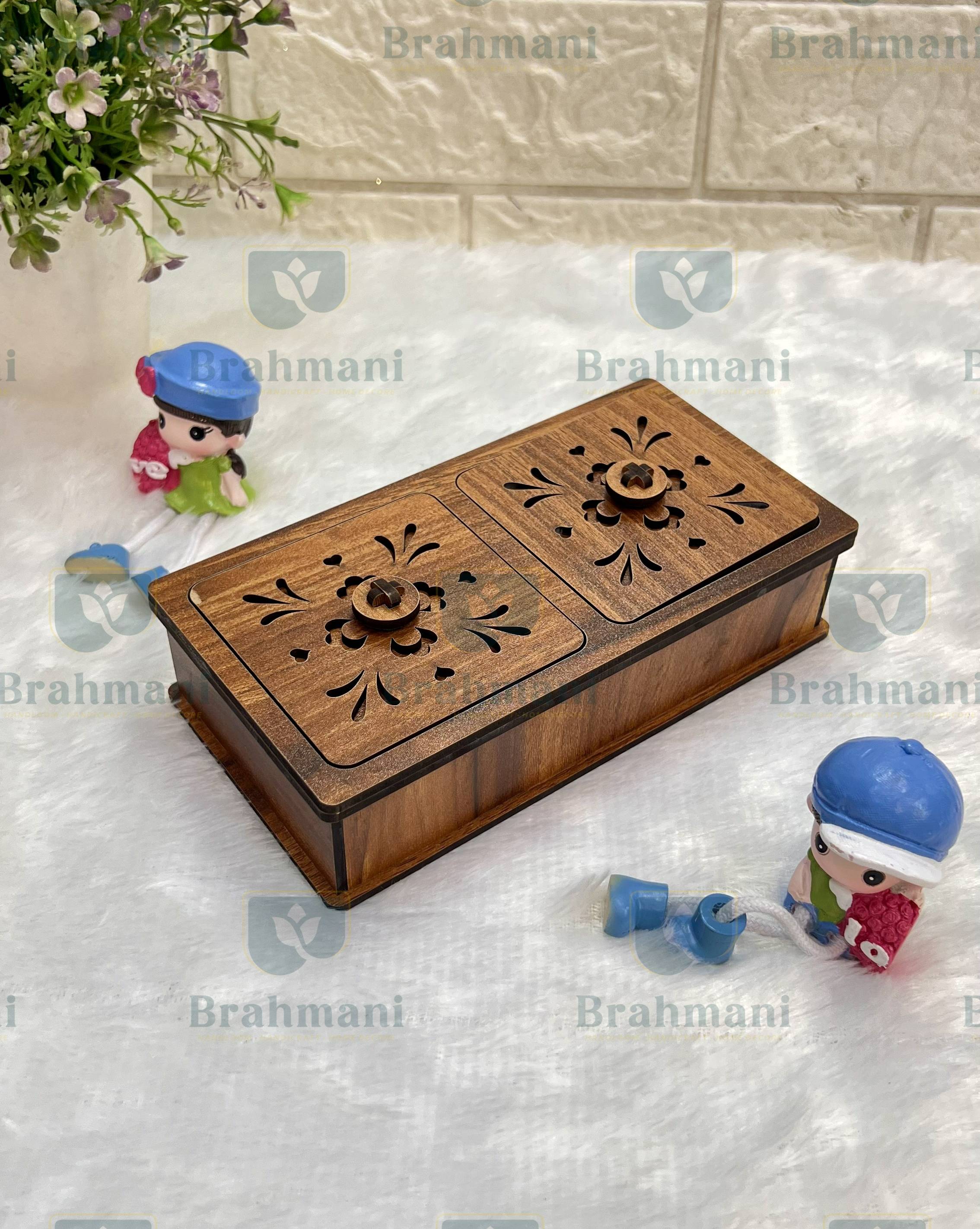 Handcrafted Traditional Wooden Dry Fruit Box - 5