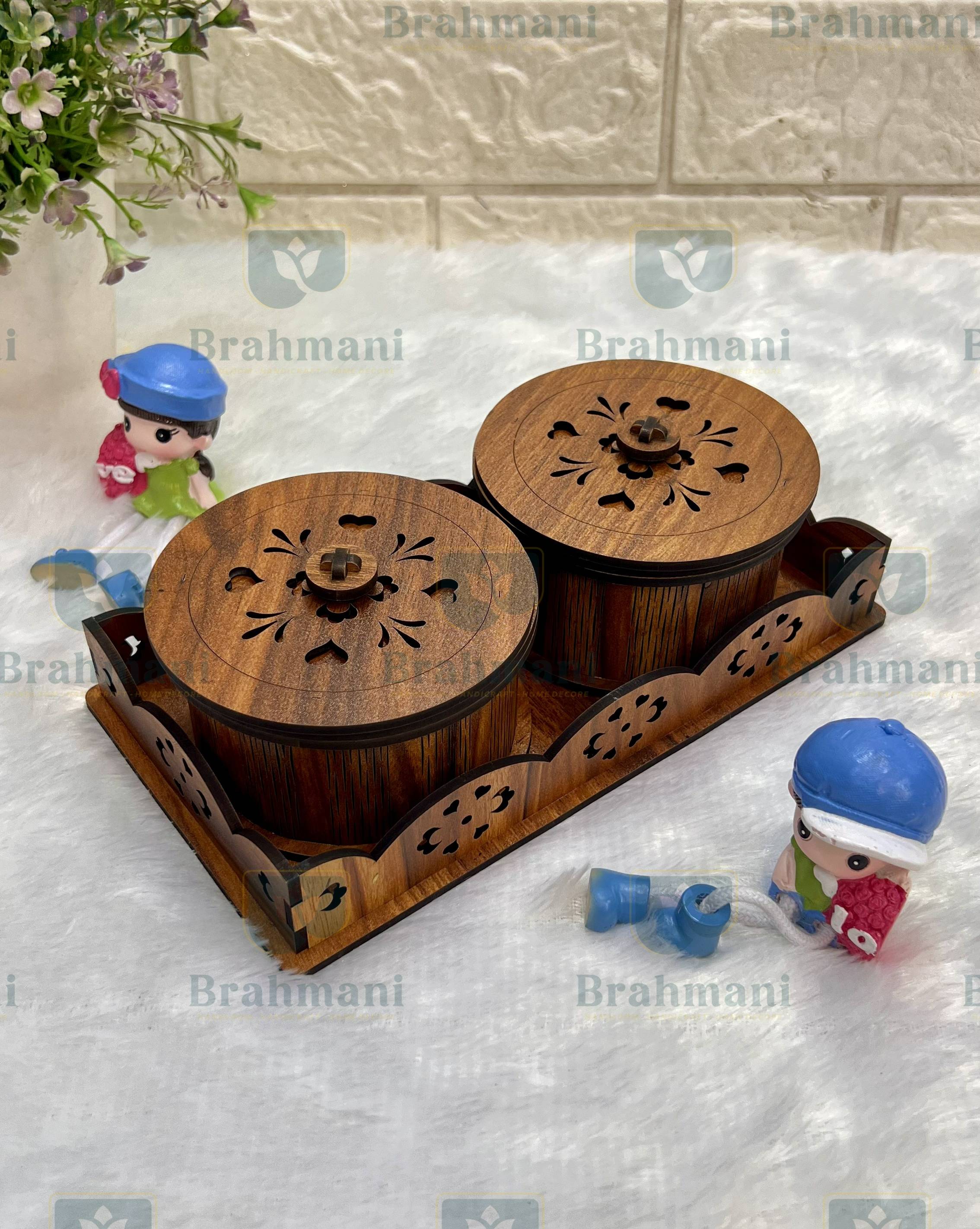 Handcrafted Traditional Wooden Dry Fruit Box - 6