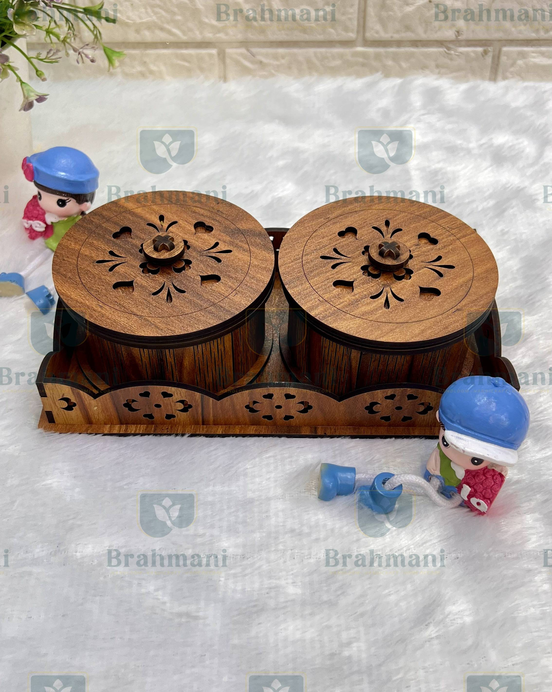 Handcrafted Traditional Wooden Dry Fruit Box - 6