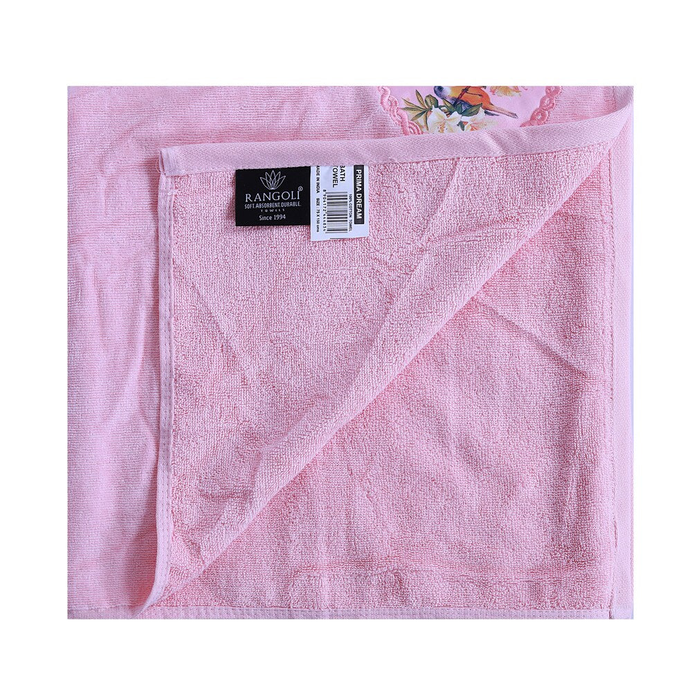 Rangoli Prima Dream Pink Cotton Towel Set (4 pcs)