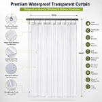 Waterproof Transparent PVC Window & Balcony Curtain | Crystal Clear Outdoor Rain & Dust Protection | Heavy-Duty Clear Curtain for Balcony, Windows & Outdoor AC
