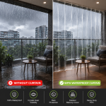 Waterproof Transparent PVC Window & Balcony Curtain | Crystal Clear Outdoor Rain & Dust Protection | Heavy-Duty Clear Curtain for Balcony, Windows & Outdoor AC