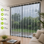Waterproof Transparent PVC Window & Balcony Curtain | Crystal Clear Outdoor Rain & Dust Protection | Heavy-Duty Clear Curtain for Balcony, Windows & Outdoor AC